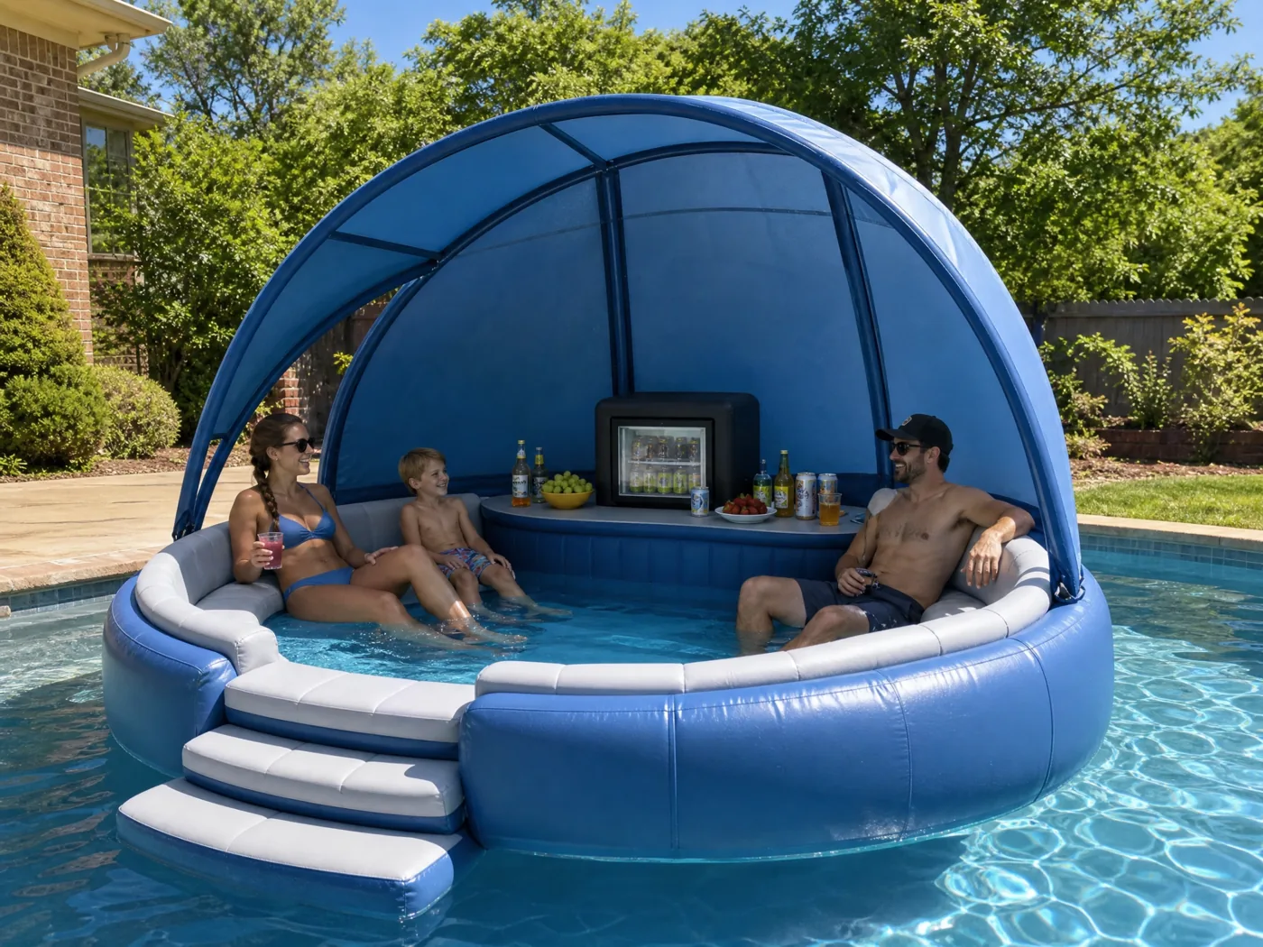 Pool bar island family view